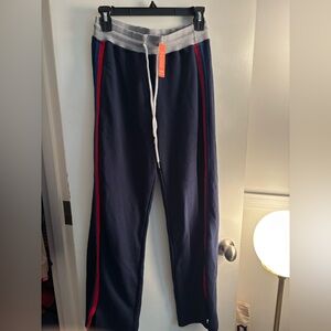 NWT Sundry Navy Women's Track Pants with Red Stripe small